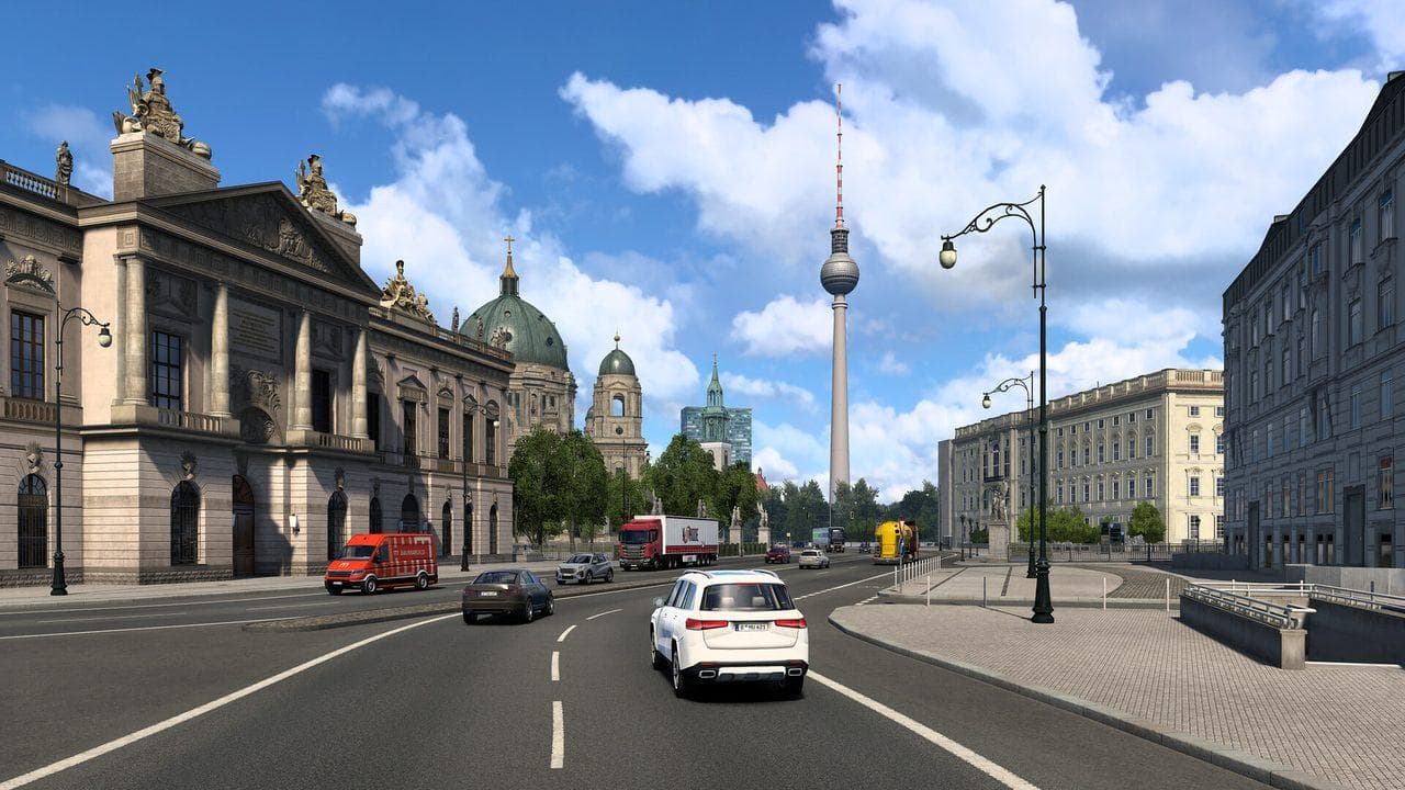 Euro Truck Simulator 2 old-town street route for Isle of Ireland route planning