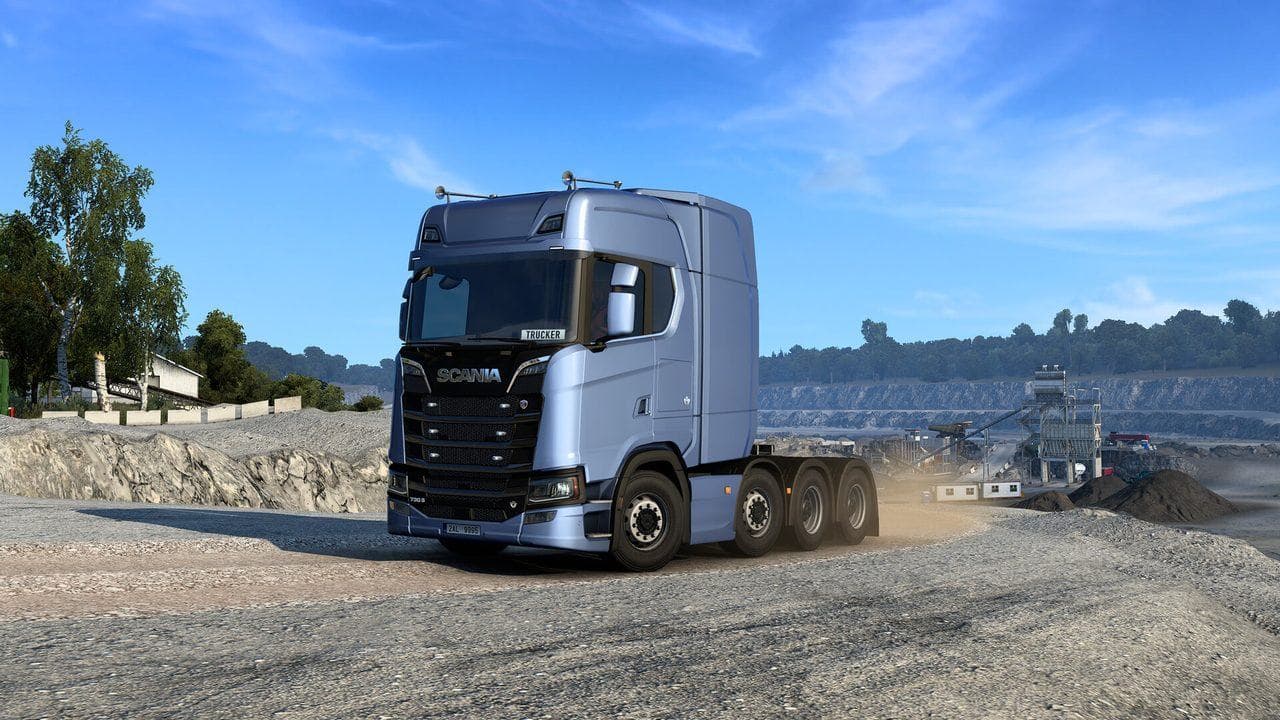Euro Truck Simulator 2 truck yard scene for reviewing 1.58 driving and training changes