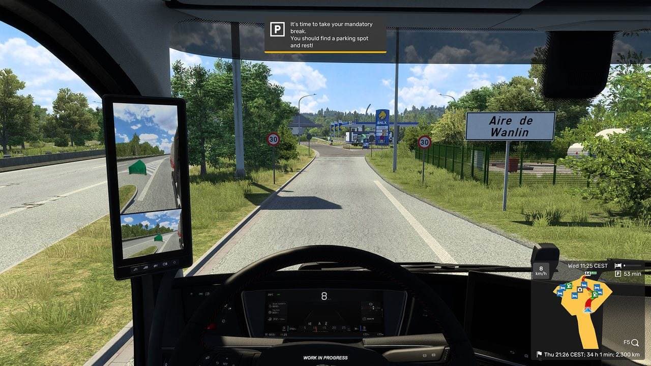 ETS2 Route Advisor showing separate rest state and mandatory break information
